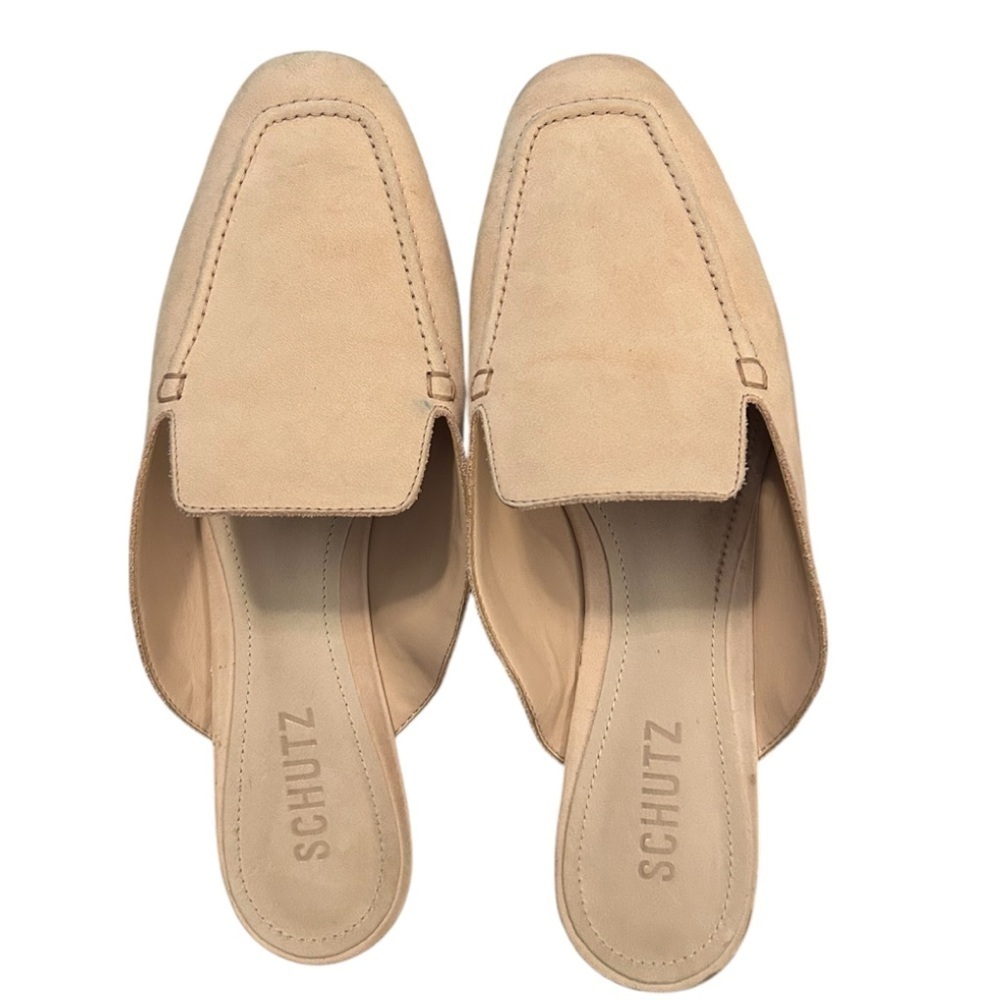 Schutz baby pink suede flat mules - Picture 3 of 7